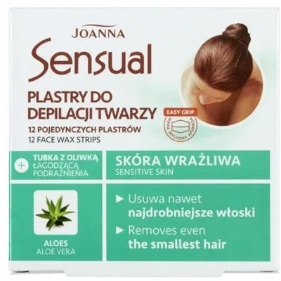 Joanna sensual plastry do depilacji twarzy aloes 12 szt