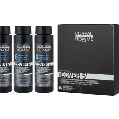 Loreal homme cover 5 tonująca farba do włosów 6 dark blond3x50 ml
