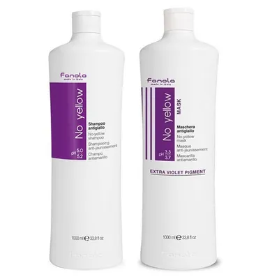 Fanola no yellow szampon 1000ml+maska 1000ml-zestaw