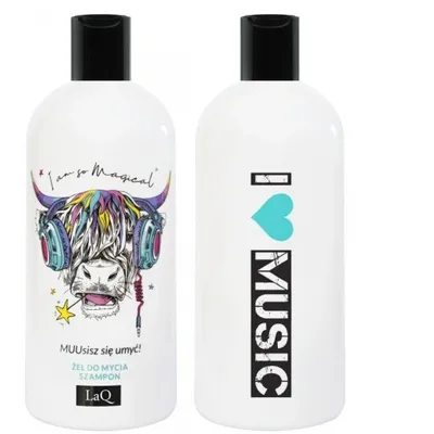 Laq żel do mycia i szampon do włosów 2w1 300 ml krowa