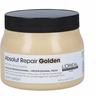 Loreal absolut repair golden protein +quinoa złota maska do włosów zniszczonych cienkich 500ml
