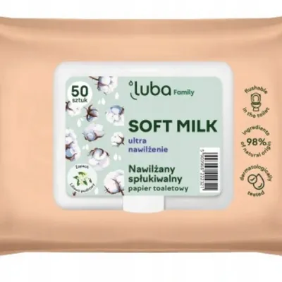 Luba papier toaletowy nawilżany soft milk 50 szt