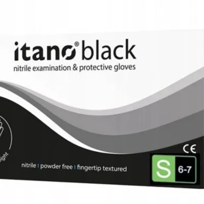 Itano black rękawiczki nitrylowe bezpudrowe s 100 szt czarne