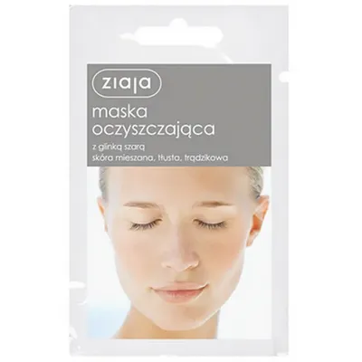 Ziaja vegan maska oczyszczająca z glinką szarą 7g