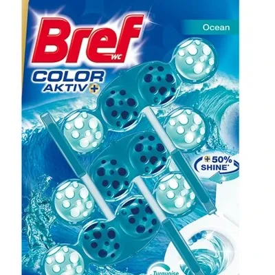 Bref color ocean turquoise water 3 x 50 g zawieszka do wc barwiąca