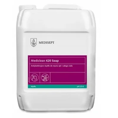 Mediclean 420 scrub 5 l - antybakteryjne mydło w płynie do mycia rąk i całego ciała bezzapachowe MEDISEPT