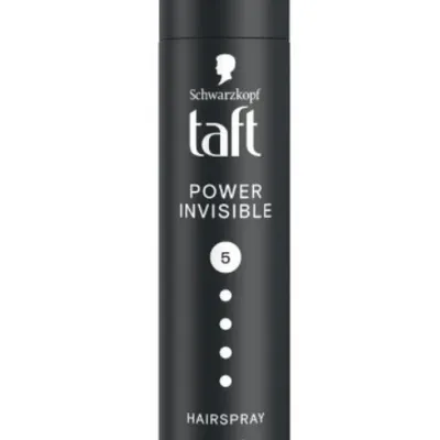 Taft 5 power invisible czarny lakier do do włosów 250 ml "niewidoczna stylizacja'' - megamocny lakier do włosów.