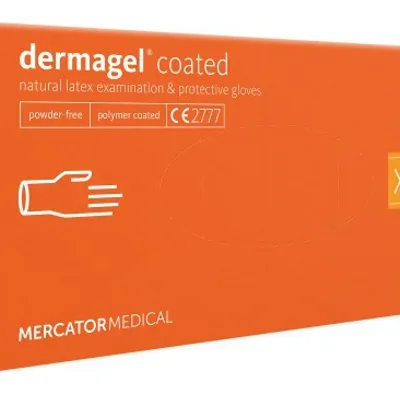 Mercator dermagel coated rękawiczki jednorazowe lateksowe xs 100 szt.białe