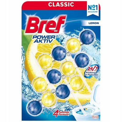 Bref power aktiv cytryna lemon do muszli toalety 3 x 50g