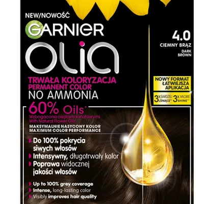 Garnier olia farba do włosów 4.0 ciemny brąz