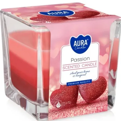 Bispol świeca zapachowa w szkle trójkolorowa 170 g passion
