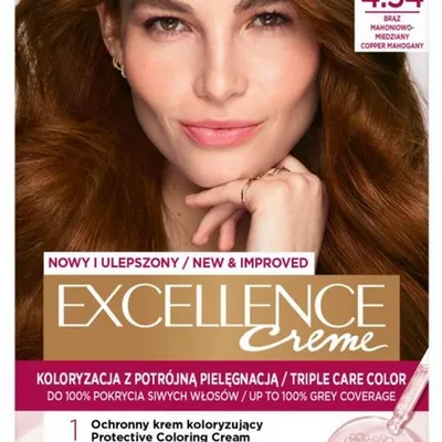 L'oreal paris excellence creme farba do włosów 4.54 brąz mahoniowo-miedziany