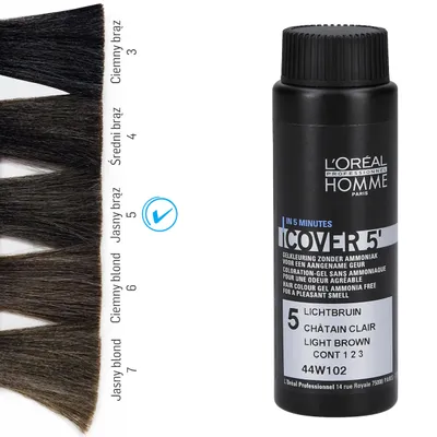 Loreal homme cover 5 tonująca farba do włosów 5 light brown 50ml