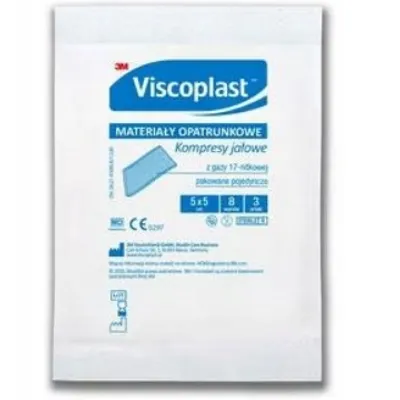 Viscoplast kompres gazowy jałowy bawełniany 3 szt 5x5 cm