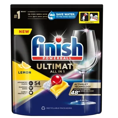 Finish powerball ultimate all in 1 tabs lemon kapsułki do zmywarki 54 szt