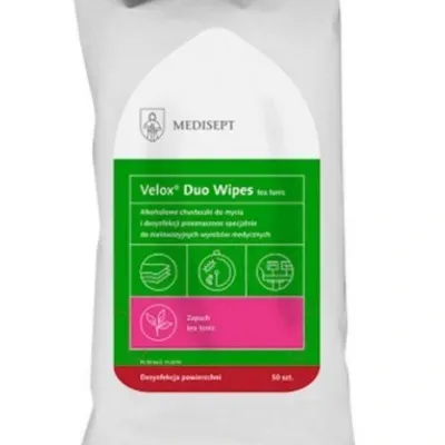 Medisept velox duo wipes chusteczki do dezynfekcji rąk i powierzchni tea tonic 50 szt