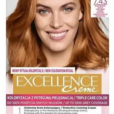 L'oreal paris excellence creme farba do włosów 7.43 blond miedziano-złocisty