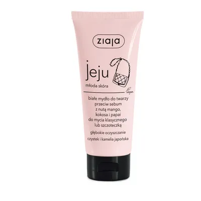 Ziaja białe mydlo do twarzy przeciw sebum z nutą mango,kokosa i papai 75ml