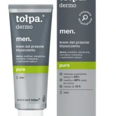 Tołpa dermo men lekki krem-żel przeciw błyszczeniu matujący dla mężczyzn pure 40 ml