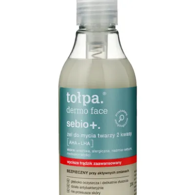 Tołpa dermo face sebio żel do mycia twarzy zawierające 4 kwasy 195 ml