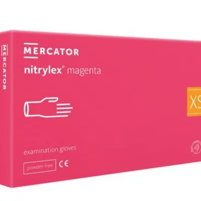 Mercator nitrylex magenta rękawiczki jednorazowe nitrylowe xs 100 szt. różowe