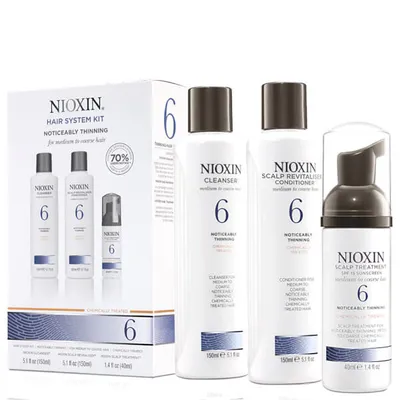 Nioxin 6 trialkit starter-set system zestaw 150ml+150ml+40ml