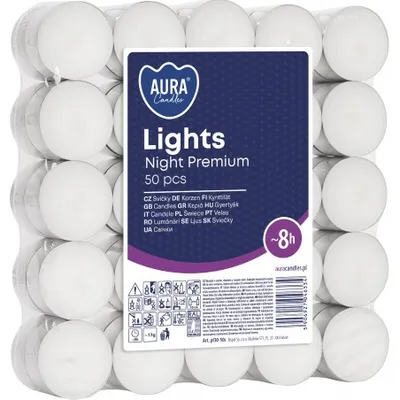 Bispol podgrzewacze night premum tealight 8.h 50 sztuk