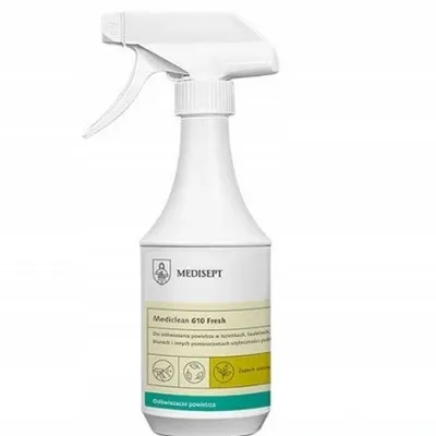 Medisept mediclean 610 odświeżacz powietrza do łazienek, toalet, biur i innych pomieszczeniach użyteczności publicznej zielona herbata 500 ml