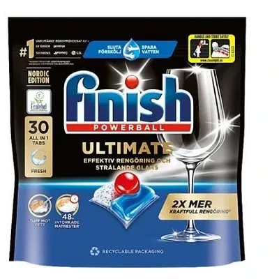 Finish powerball ultimate all in 1 tabs kapsułki do zmywarki 30 szt