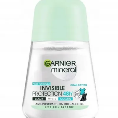 Garnier mineral invisible protection clean cotton roll-on antyperspirant 50 ml