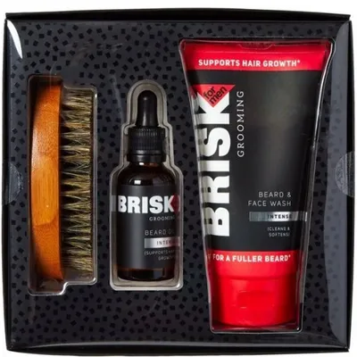 Brisk zestaw do brody box olejek+ płyn do mycia+szczotka