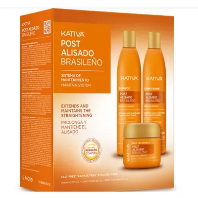 Kativa post 3 alisado brasileno 2 x 225 ml + 150 ml