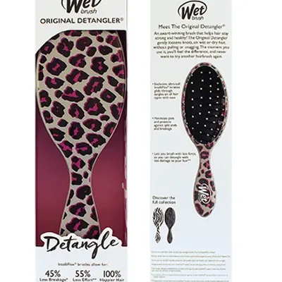 Wet brush original detangler safari pink leopard
