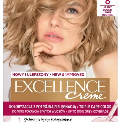 L'oreal paris excellence creme farba do włosów 8 jasny blond