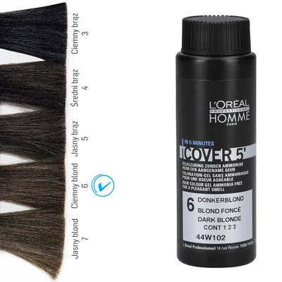Loreal homme cover 5 tonująca farba do włosów 6 dark blond 50ml