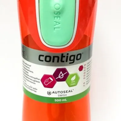 Contigo water bottle swish pink peach 500ml