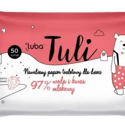 Luba papier toaletowy nawilżany zapachowy dla dzieci 97% wody i kwasu mlekowego 50 szt
