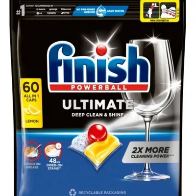 Finish tabs powerball ultimate all in1 lemon 60 tabletek do zmywarki