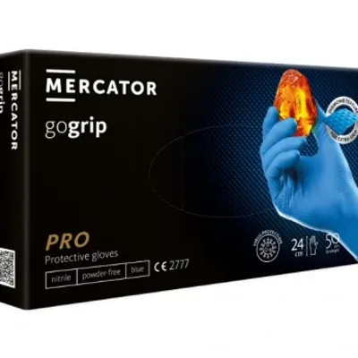 Mercator go grip blue rękawiczki jednorazowe nitrylowe s 50 szt.niebieskie