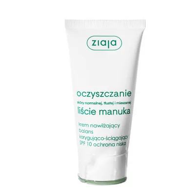 Ziaja liście manuka krem nawilżający balans korygująco-ściągający spf 10 ochrona niska 50ml
