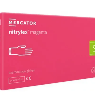 Mercator nitrylex magenta rękawiczki jednorazowe nitrylowe s 100 szt. różowe