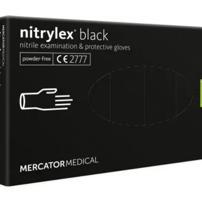 Mercator nitrylex black rękawiczki jednorazowe nitrylowe s 100 szt. czarne