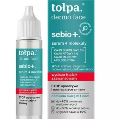 Tołpa dermo face sebio serum do twarzy zawierające 4 molekuły 20 ml