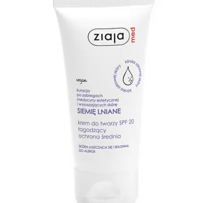 Ziaja med kuracja siemieniem lnianym krem do twarzy spf 20 łagodzący ochrona średnia 50 ml