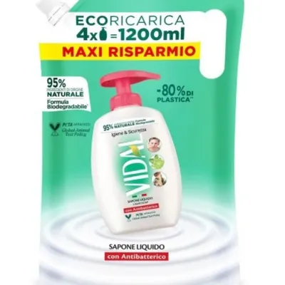 Vidal mydło w płynie antybakteryjne 1200 ml antibatterico zapas