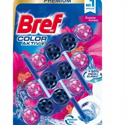 Bref color aktiv flower 3 x 50 g zawieszka do wc barwiąca