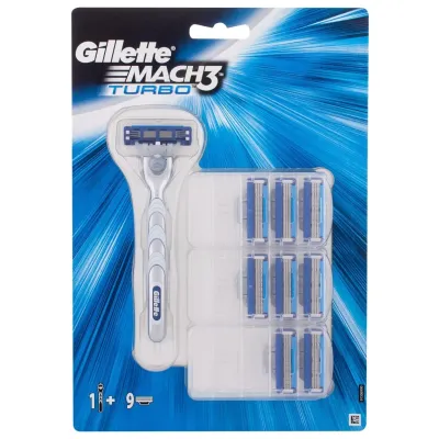 Gillette mach 3 turbo maszynka do golenia + 9 szt. wkład do maszynki