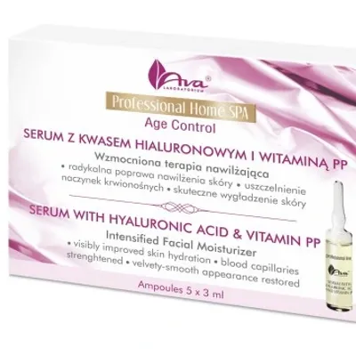 Ava nawilżające serum z kwasem hialuronowym i wit. pp do twarzy w ampułkach 5x3 ml