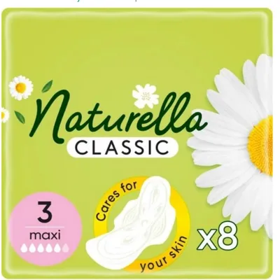 Naturella classic maxi podpaski o zapachu rumianku i skrzydełkami 8 szt