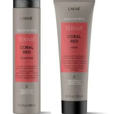 Lakme teknia refresh coral red kit 300 ml+250 ml